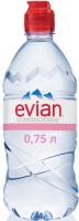 Вода «Evian» 0.75 литра, спорт, без газа, пэт, 6 шт. в уп. картинки